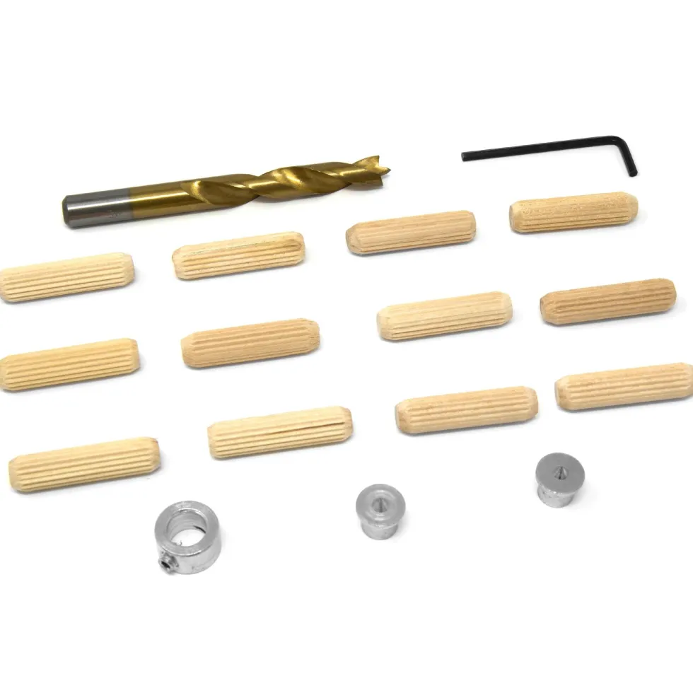 WEN JN038D 3/8-Inch Wooden Doweling Kit with Drill Bit, Stop Collar, and Fluted Birch Wood Dowels