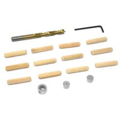 WEN JN516D 5/16-Inch Wooden Doweling Kit with Drill Bit, Stop Collar, and Fluted Birch Wood Dowels