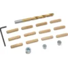 WEN JN014D 1/4-Inch Wooden Doweling Kit with Drill Bit, Stop Collar, and Fluted Birch Wood Dowels