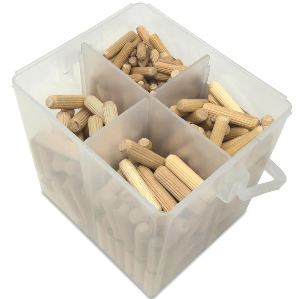 WEN JN400D 400-Piece Fluted Dowel Pin Variety Bucket with 1/4, 5/16, and 3/8-inch Woodworking Dowels