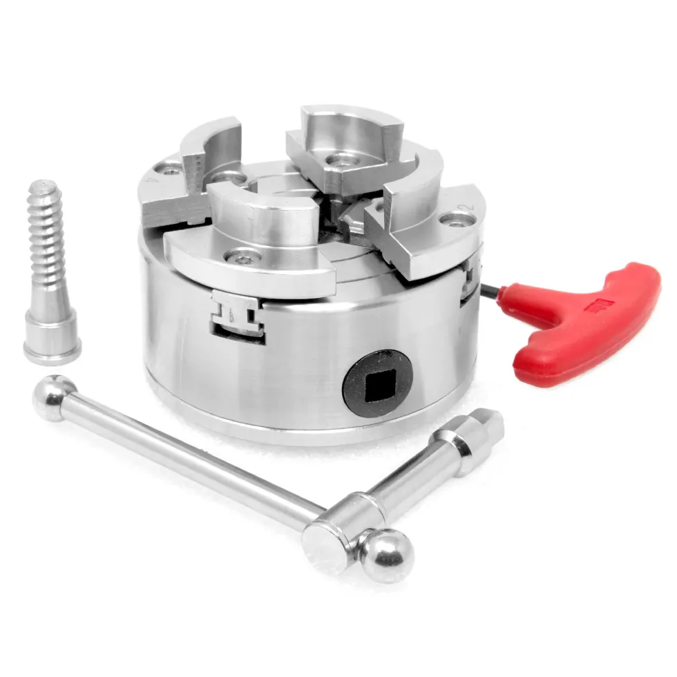 WEN LA4374 3.75-Inch 4-Jaw Self-Centering Lathe Chuck Set with 1-Inch x 8TPI Thread