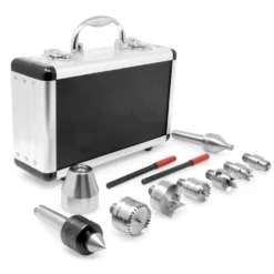 WEN LA0009 9-Piece MT2 Wood Lathe Drive and Live Center Kit with Aluminum Case