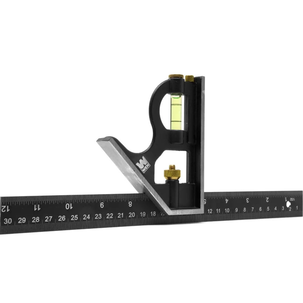 WEN ME144L 12-Inch Aluminum Combination Square with Bubble Level