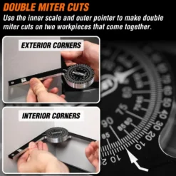 WEN ME175P 7.25-Inch Aluminum Alloy Miter Saw Protractor with Laser-Engraved Scales
