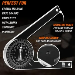 WEN ME175P 7.25-Inch Aluminum Alloy Miter Saw Protractor with Laser-Engraved Scales