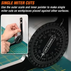 WEN ME175P 7.25-Inch Aluminum Alloy Miter Saw Protractor with Laser-Engraved Scales