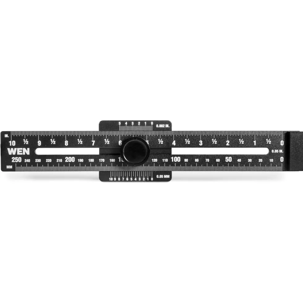 WEN ME252R 10-Inch Aluminum Offset Marking Gauge and Layout Tool with Laser-Etched Scale