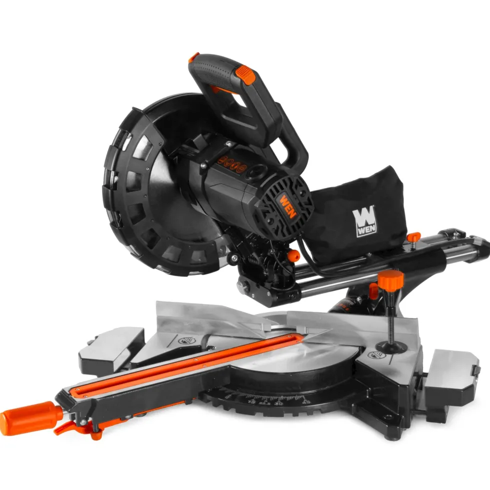 WEN MM1014T 15-Amp 10-Inch Single-Bevel Sliding Compound Miter Saw with Laser