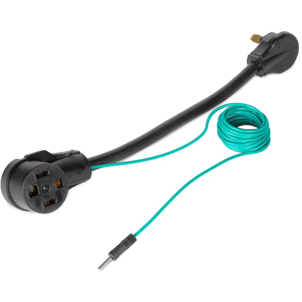 WEN PC1014 30-Amp NEMA 10-30P 3-Prong Plug to 30-Amp NEMA 4-Prong 14-30R Outlet, Appliance Adapter with 12-Inch Extension Cord and Grounding Wire
