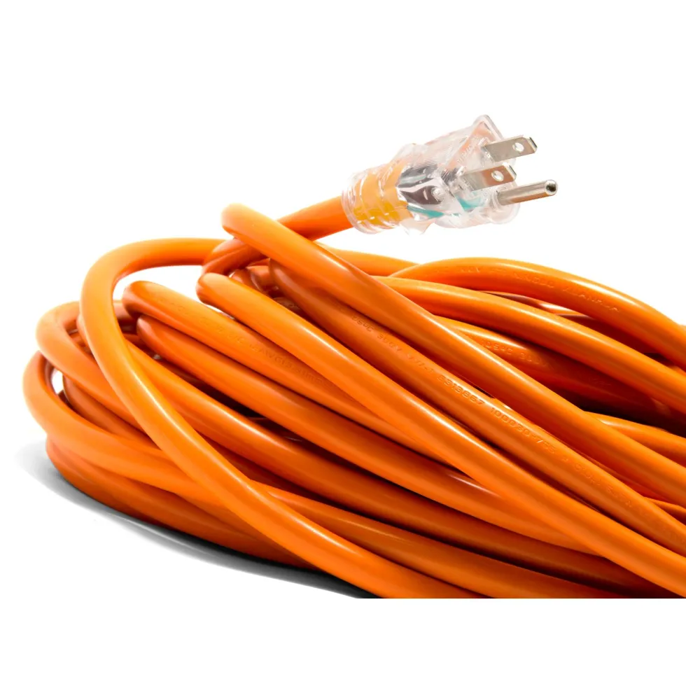 WEN PC1123 100 ft. 12-Gauge Heavy-Duty SJTW Outdoor 12/3 Extension Cord with NEMA 5-15R Light-Up Power Outlet