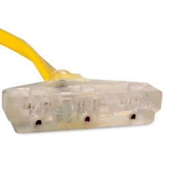 WEN PC5320F 125V 30-Amp 10-Gauge Flattened Under-Door Generator Extension Cord Splitter, 25-Foot (converts L5-30R to three 5-20R outlets)