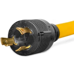 WEN PC5320F 125V 30-Amp 10-Gauge Flattened Under-Door Generator Extension Cord Splitter, 25-Foot (converts L5-30R to three 5-20R outlets)