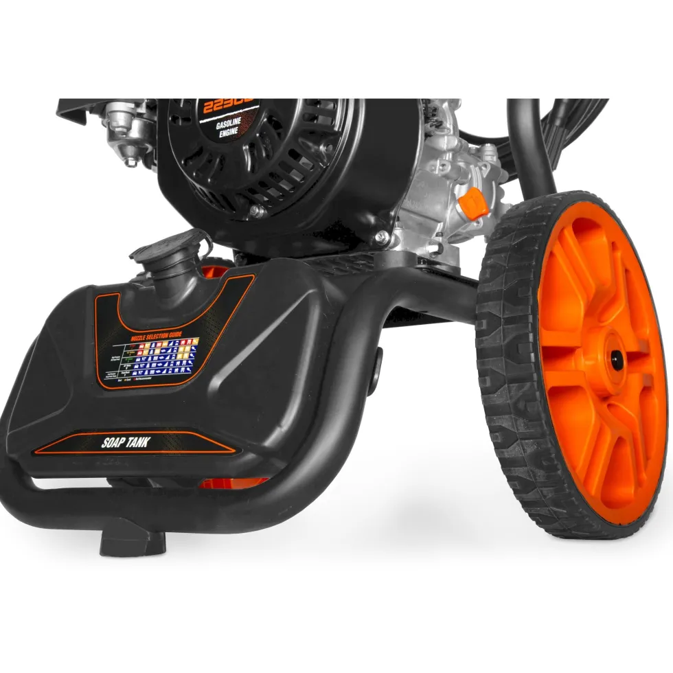 WEN PW224G 3400 PSI Gas Pressure Washer with 223cc Engine, 2.7 GPM Flow Rate and Onboard Soap Tank