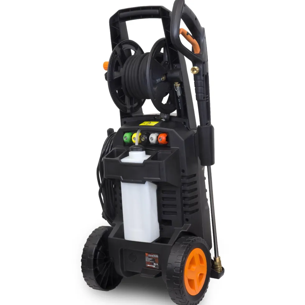 WEN PW21 2030 PSI 1.76 GPM 14.5-Amp Electric Pressure Washer with Variable Detergent and Hose Reel