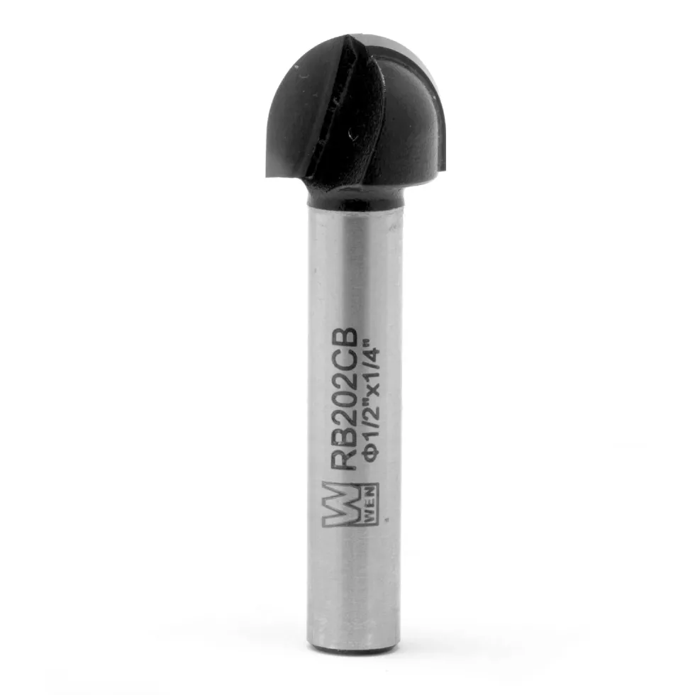 WEN RB202CB 1/2 in. Core Box Carbide-Tipped Router Bit with 1/4 in. Shank