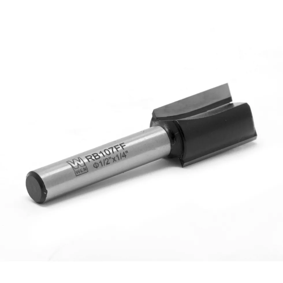 WEN RB107FF 1/2 in. Straight 2-Flute Carbide-Tipped Router Bit with 1/4 in. Shank and 3/4 in. Cutting Length