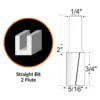 WEN RB103FF 5/16 in. Straight 2-Flute Carbide-Tipped Router Bit with 1/4 in. Shank