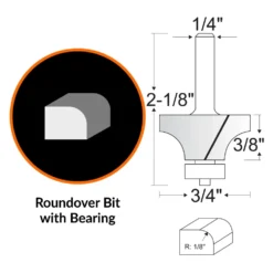 WEN RB500-3 Heat-Treated Multi-Profile Carbide-Tipped Router Bit Set (3-Piece)