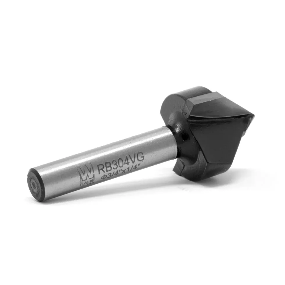 WEN RB304VG 3/4 in. V-Groove Carbide-Tipped Router Bit with 1/4 in. Shank