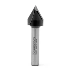 WEN RB302VG 1/2 in. V-Groove Carbide-Tipped Router Bit with 1/4 in. Shank and 5/8 in. Cutting Length