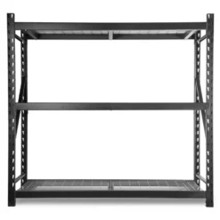 WEN RK7724-3 Three-Tier Industrial Steel Storage Rack with Adjustable Shelving and 6000-Pound Capacity