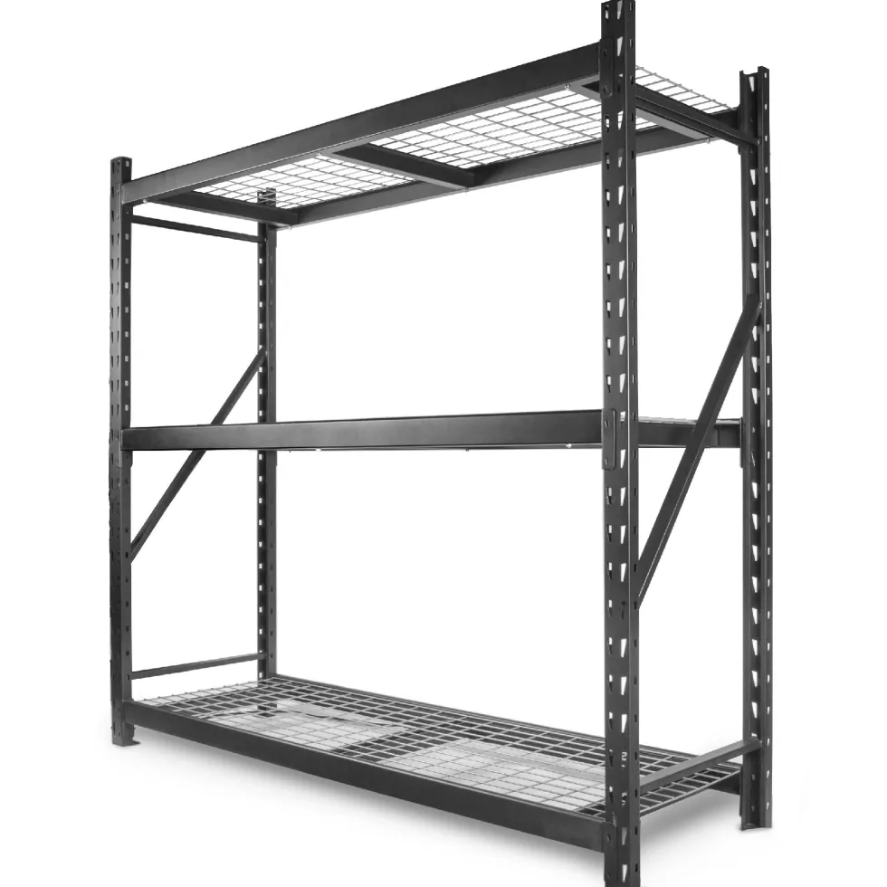 WEN RK7724-3 Three-Tier Industrial Steel Storage Rack with Adjustable Shelving and 6000-Pound Capacity
