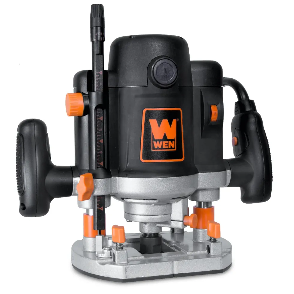 WEN RT6033 15-Amp Variable Speed Plunge Woodworking Router Kit with Carrying Case and Edge Guide