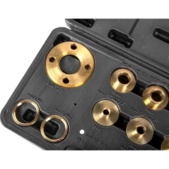WEN RT011A WEN Solid Brass Router Template and Guide Bushing Set, 1-3/16-Inch Base Plate, 11-Piece Kit