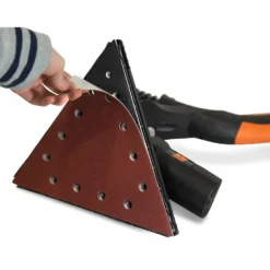 WEN 6377SP80 Drywall Sander 80-Grit Hook and Loop 11-1/4 Inch Triangle Sandpaper, 10-Pack