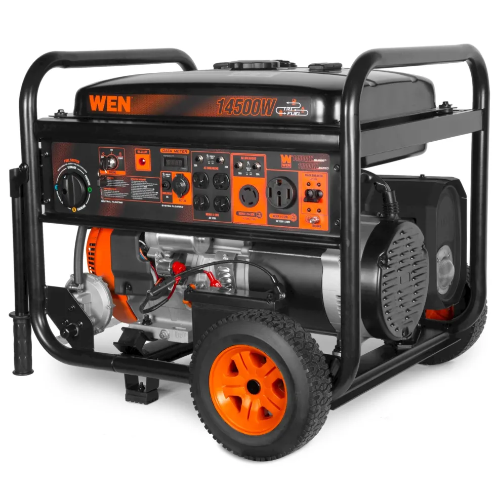 WEN TF-1450 14,500-Watt 120V/240V Tri-Fuel Generator for Gas, Propane, and Natural Gas, Transfer-Switch Ready with Electric Start and Wheel Kit