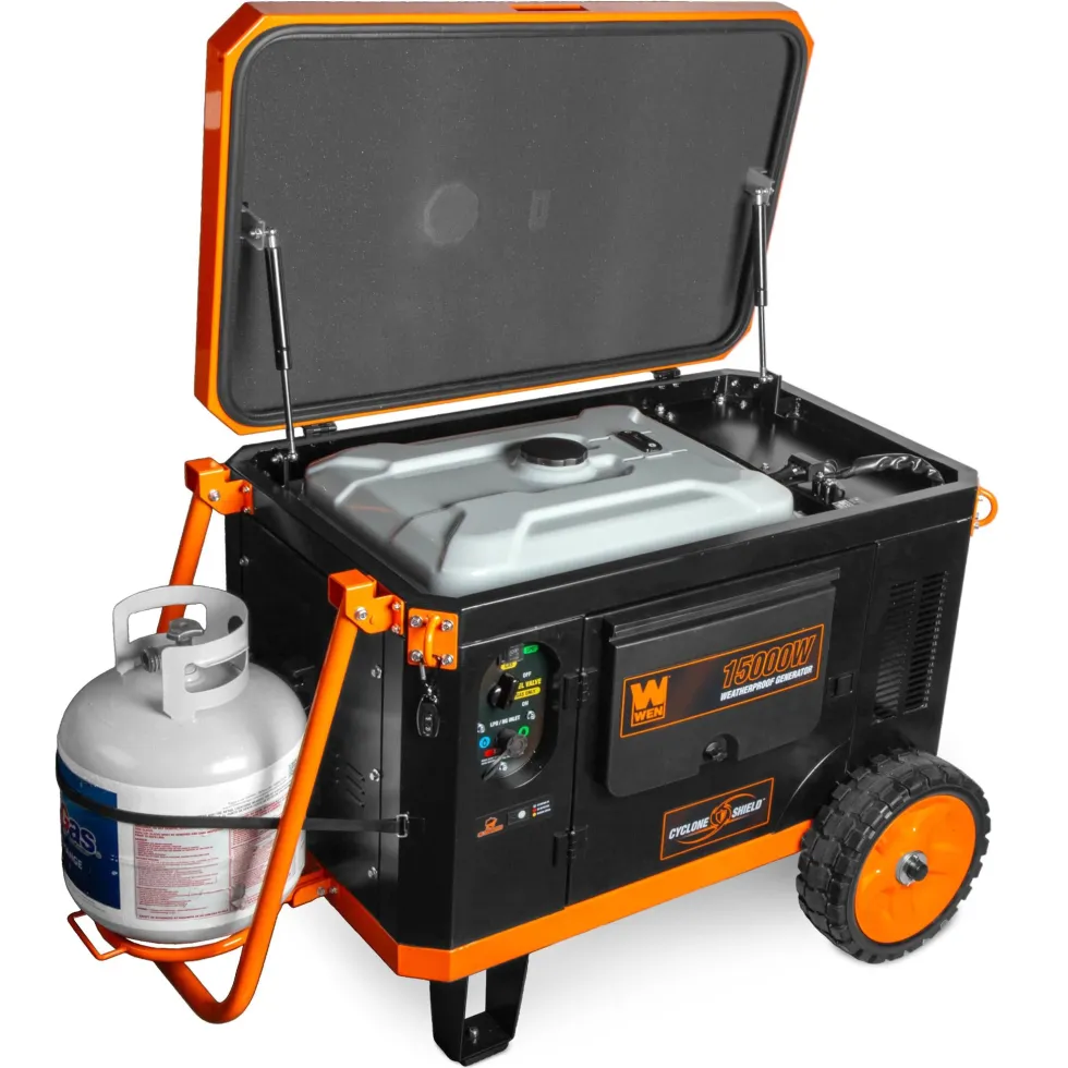 WEN TF1500XR 15,000-Watt Weatherproof Portable Generator for Home Backup, 120V/240V, Tri-Fuel with Cyclone Shield Weatherproofing Technology, 550cc Engine, Remote Electric Start, Wheel Kit, and CO Watchdog, Gas, Propane, and Natural Gas Powered