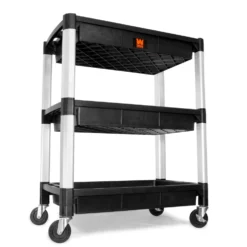 WEN 73163 Three-Tray 300-Pound Capacity Triple Decker Service and Utility Cart