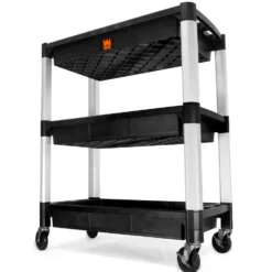 WEN 73163 Three-Tray 300-Pound Capacity Triple Decker Service and Utility Cart
