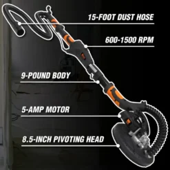 WEN 6369 Variable Speed 5-Amp Drywall Sander with 15-Foot Hose