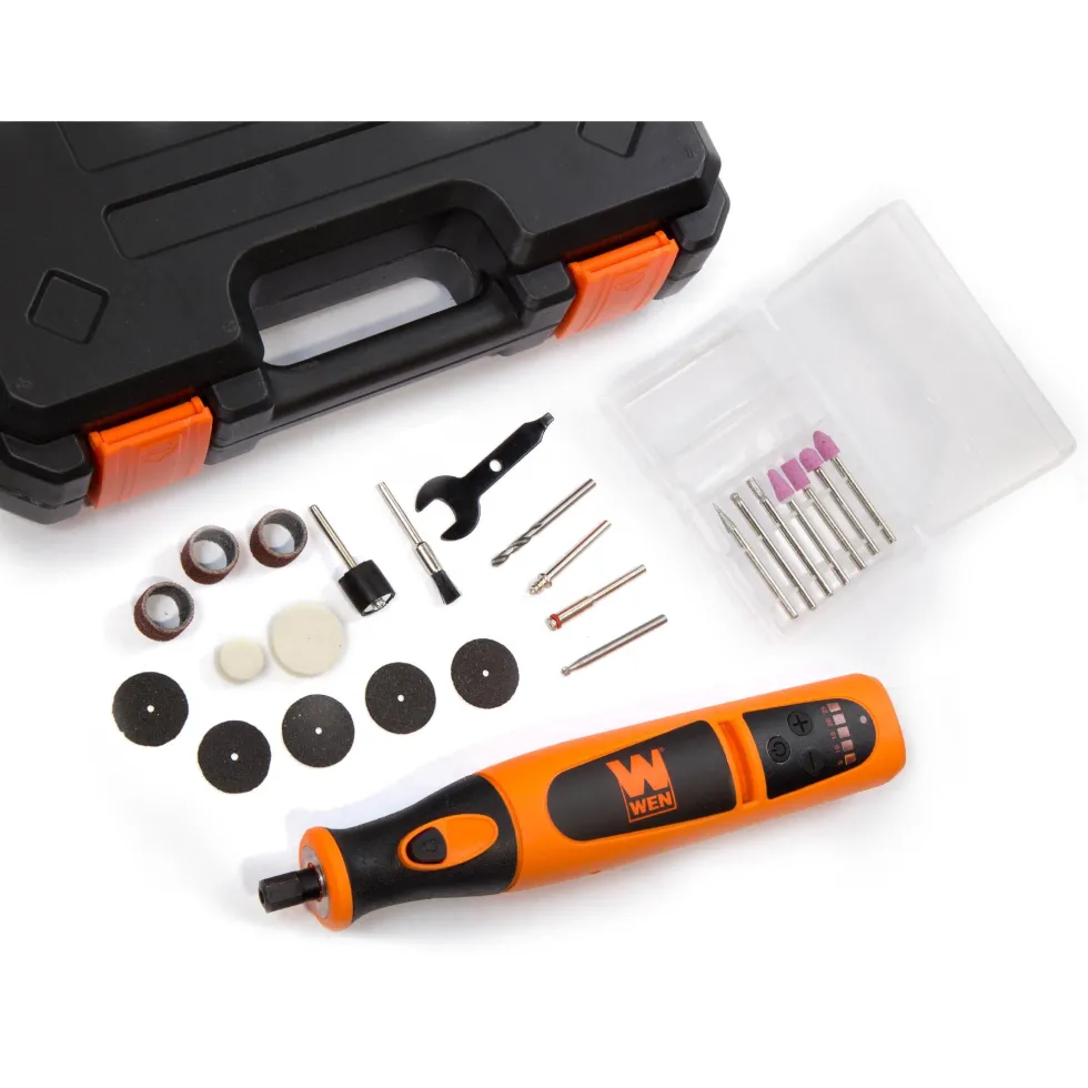 WEN 23072 Variable Speed Lithium-Ion Cordless Rotary Tool Kit with 24-Piece Accessory Set, Charger, and Carrying Case