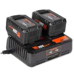 WEN 20VB25D 20V Max Starter Kit with Two 5.0 Ah Lithium-Ion Batteries and Dual Port Charger