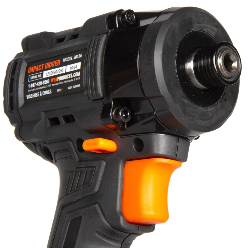 WEN 20VK3DBT 20V Max Cordless Drill, Brushless Compact Impact Driver, and LED Work Light / Flashlight Combo Kit (Tool Only - Battery Not Included)