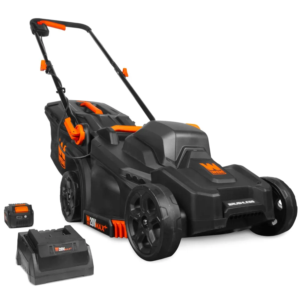 WEN 20VK2MLB 20V Max Cordless 15-Inch Lawn Mower and String Trimmer Combo Kit with 5Ah Battery and Charger