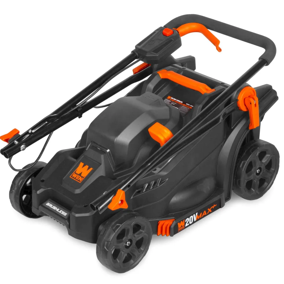 WEN 20VK2MLB 20V Max Cordless 15-Inch Lawn Mower and String Trimmer Combo Kit with 5Ah Battery and Charger