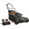 WEN 20VK3TBM 20V Max Cordless 19-Inch Lawn Mower, String Trimmer, and Leaf Blower Combo Kit with Two 5Ah Batteries and Dual Port Charger