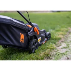 WEN 20VK3TBM 20V Max Cordless 19-Inch Lawn Mower, String Trimmer, and Leaf Blower Combo Kit with Two 5Ah Batteries and Dual Port Charger