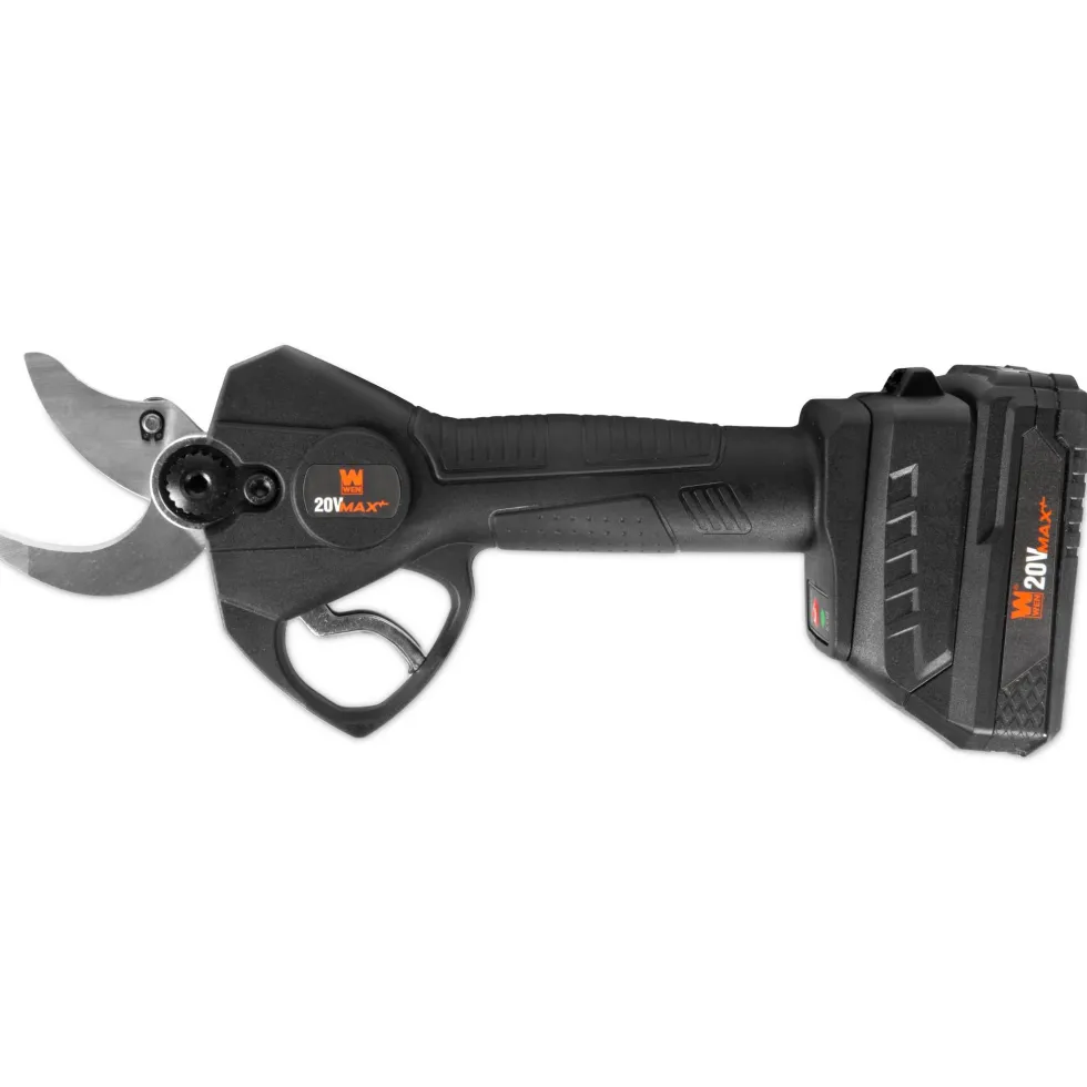 WEN 20731 20V Max Brushless Cordless 1-3/16-Inch Pruning Shears with 2.0Ah Battery and Charger