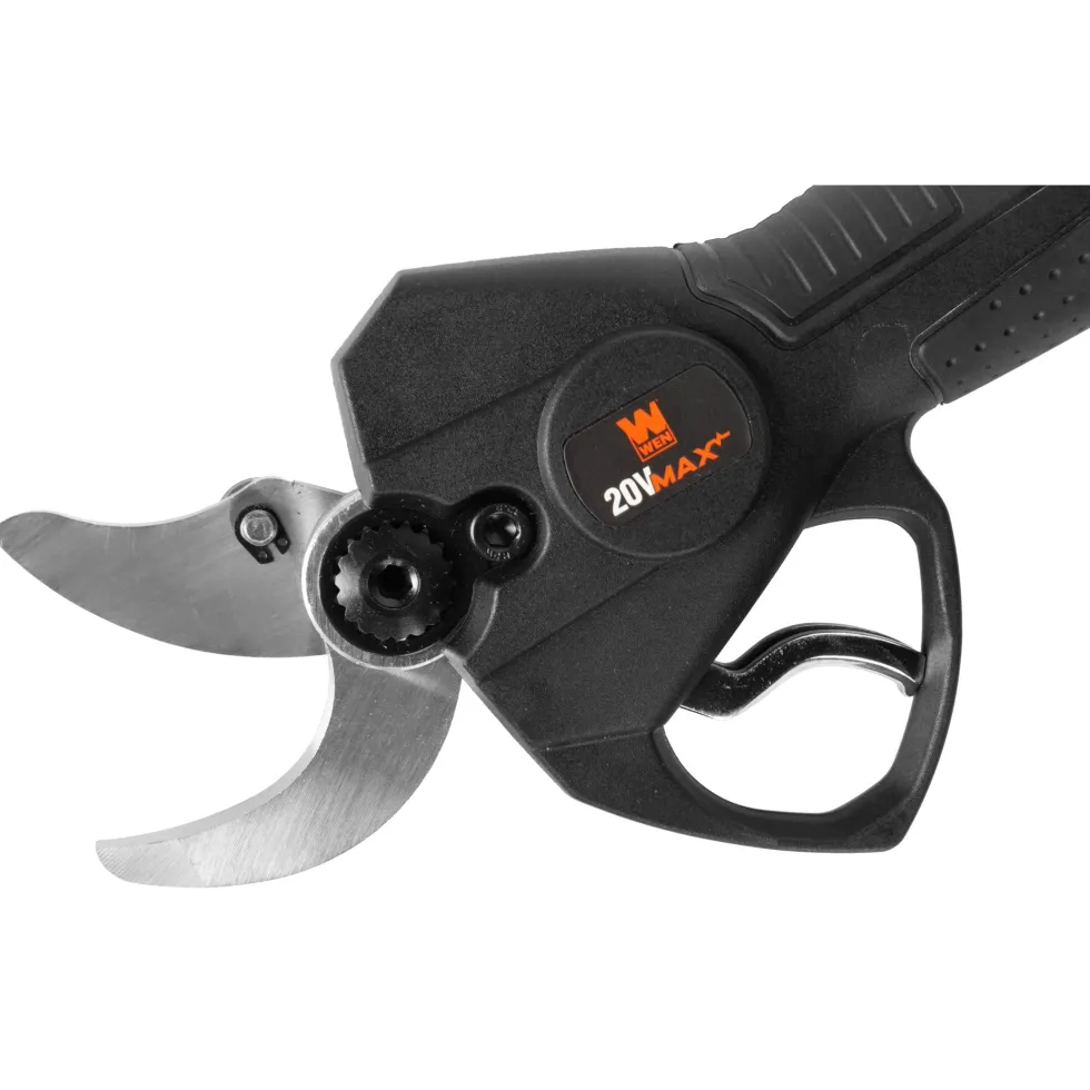 WEN 20731 20V Max Brushless Cordless 1-3/16-Inch Pruning Shears with 2.0Ah Battery and Charger