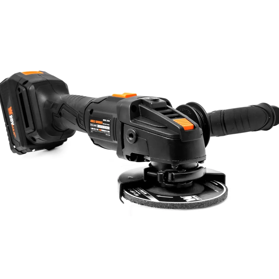WEN 20944 20V Max Brushless Cordless 4-1/2-Inch Angle Grinder with 4.0Ah Lithium-Ion Battery and Charger