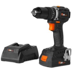 WEN 20121 20V Max Brushless Cordless 1/2-Inch Hammer Drill and Driver with 2.0 Ah Lithium-Ion Battery and Charger