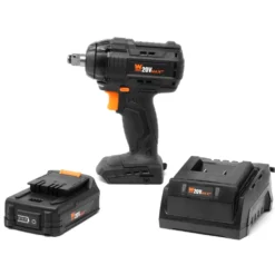 WEN 20107 20V Max Brushless Cordless 1/2-Inch Impact Wrench with 2.0 Ah Lithium-Ion Battery and Charger
