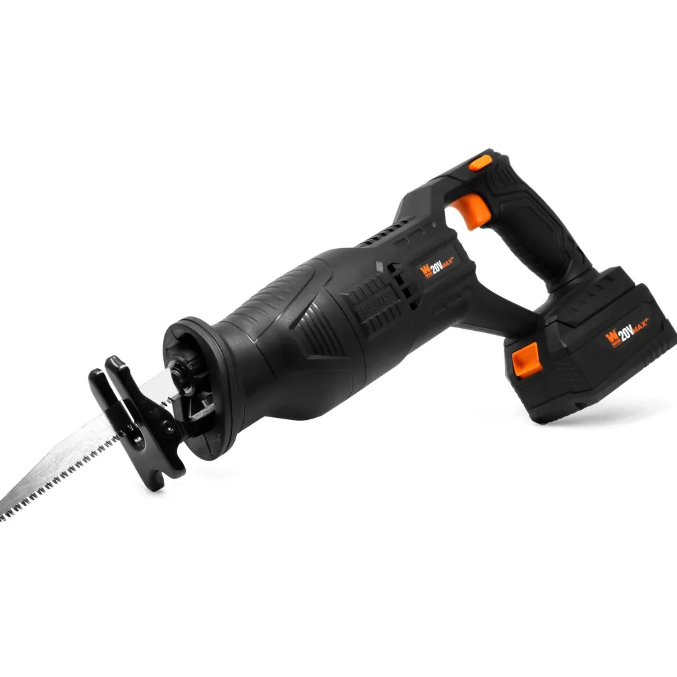WEN 20630 20V Max Brushless Cordless Reciprocating Saw with 4.0Ah Lithium-Ion Battery and Charger