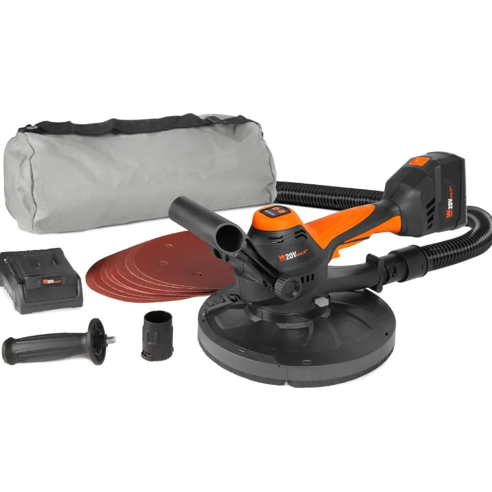 WEN 20408 20V Max Brushless Handheld Drywall Sander with 4.0Ah Battery and Charger