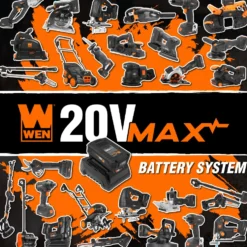 WEN 20408 20V Max Brushless Handheld Drywall Sander with 4.0Ah Battery and Charger