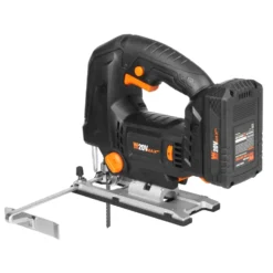 WEN 20670 20V Max Cordless Brushless Auto-Speed Jigsaw with 4.0Ah Lithium Ion Battery and Charger